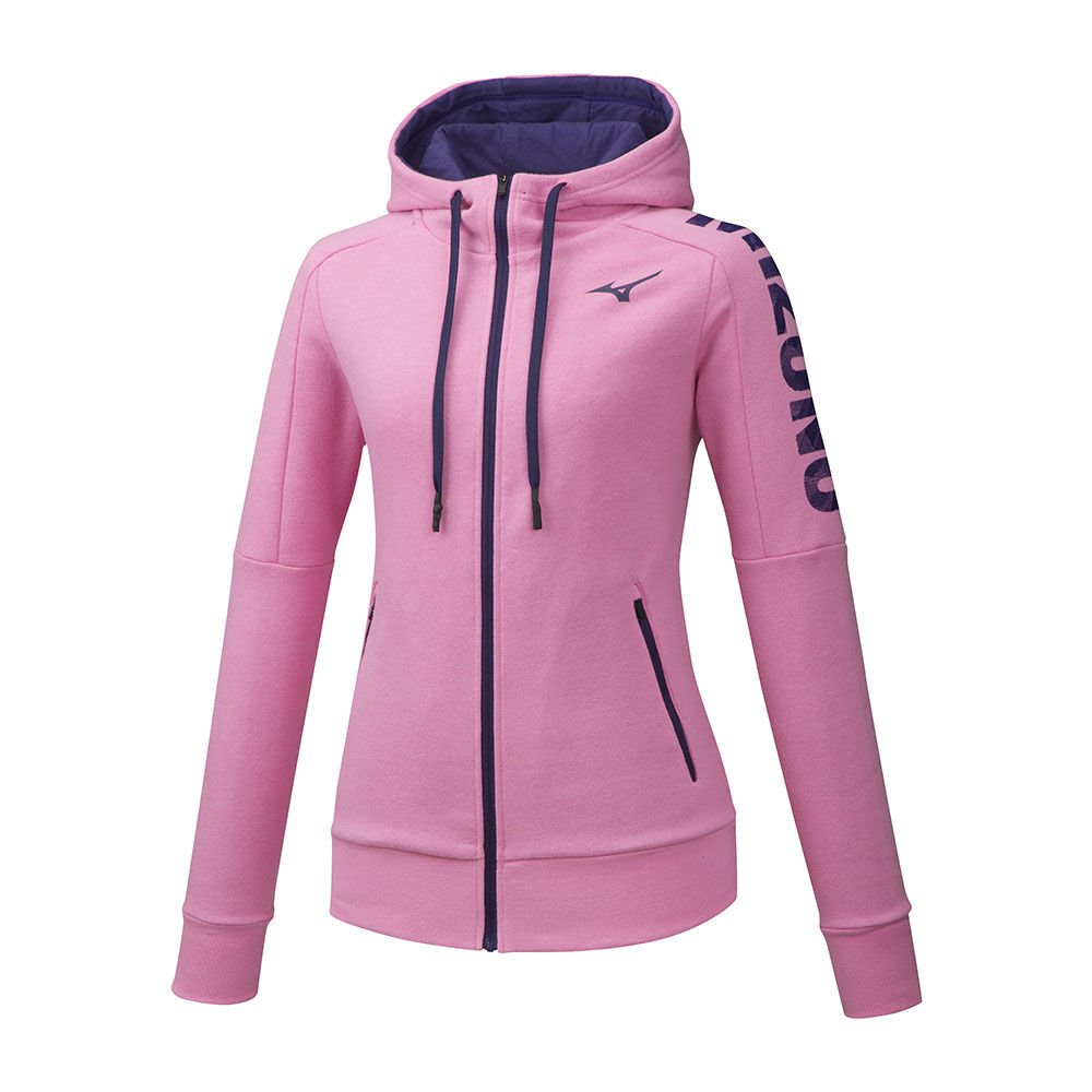 Sudaderas con capucha Mizuno Heritage Zip Mujer Rosas Comprar YUEF-04582